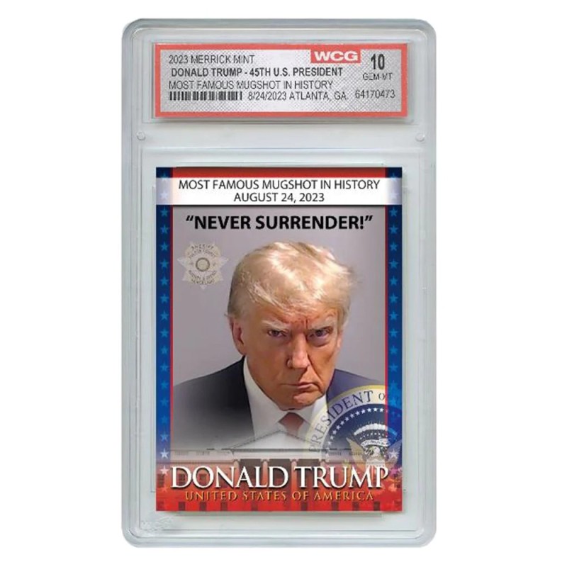 WCG 10  DONALD TRUMP "NEVER SURRENDER!" 2023 Trading Card Merrick Mint