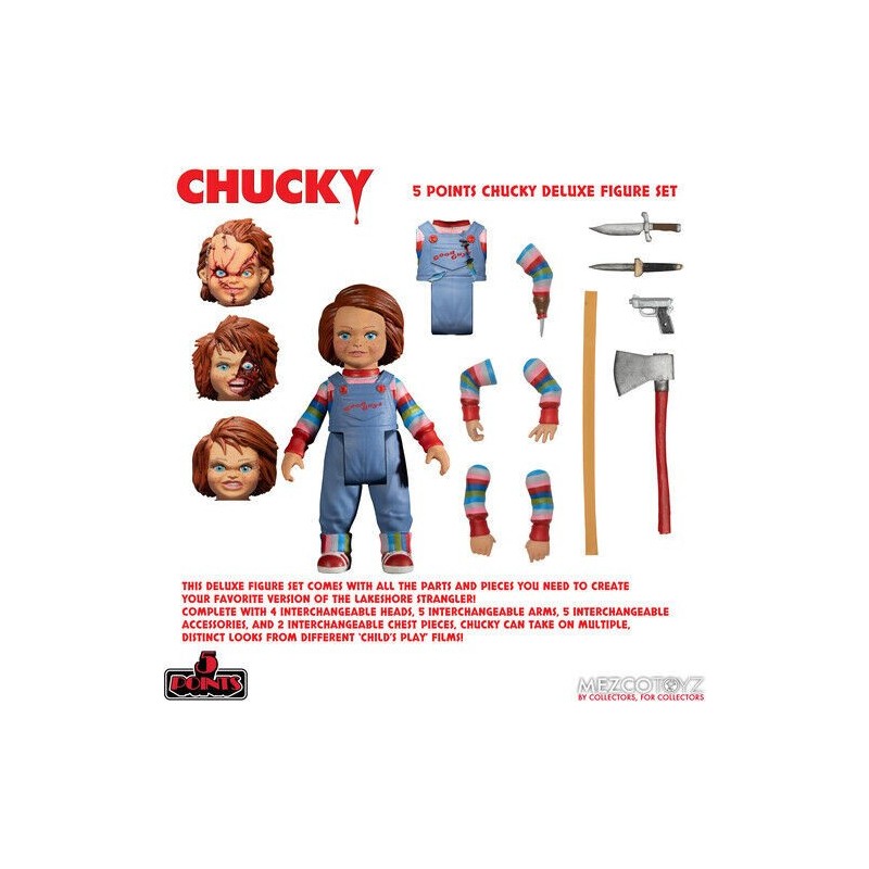 CHUCKY 5 POINTS DELUXE FIGURE SET Mezco