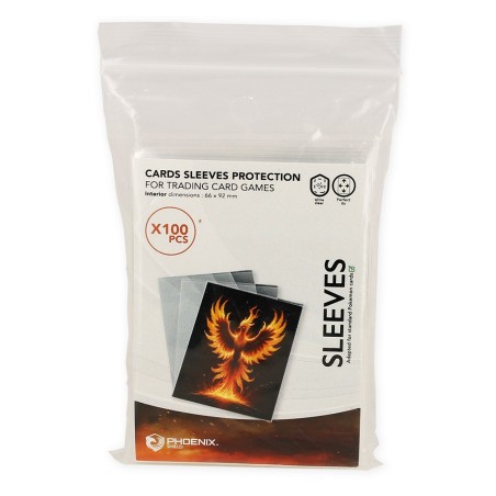 100 CARDS SLEEVES PROTECTION 66x92 mm Phoenix Shield