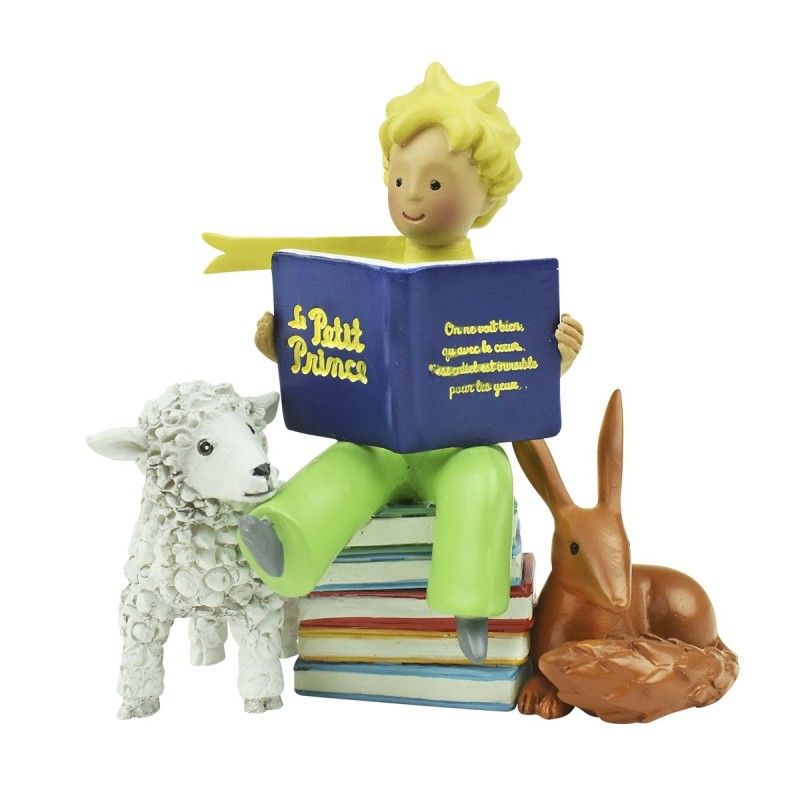 Le Petit Prince, le renard, le mouton et le livre Statue 8cm Enesco