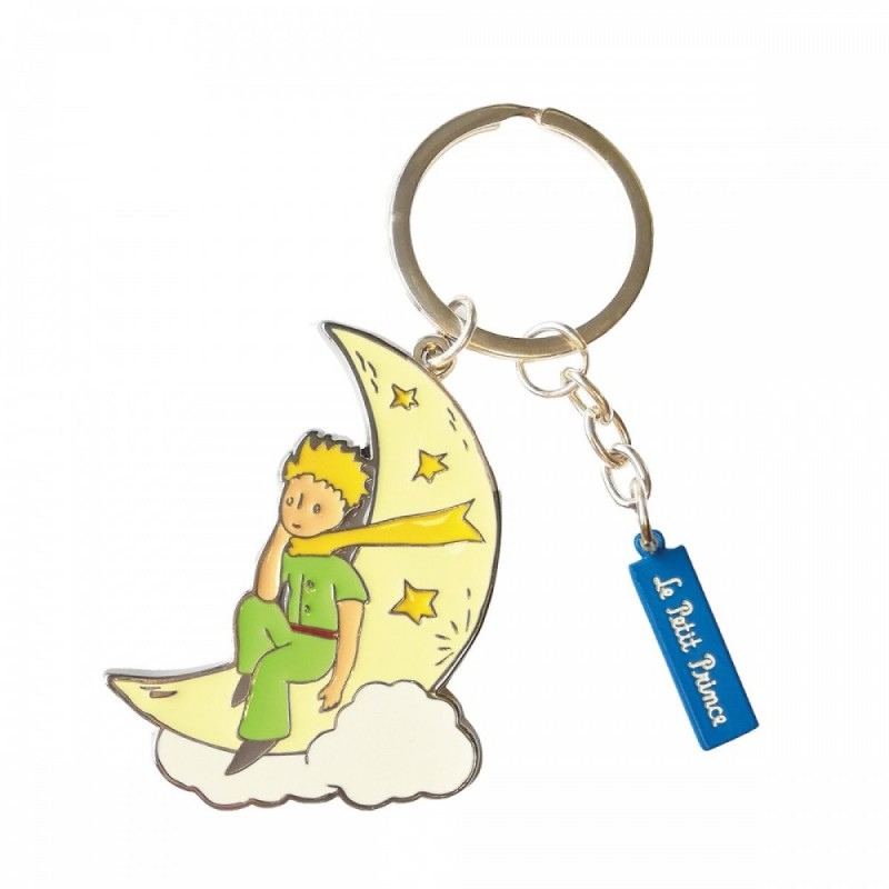 Porte-clés métal Le Petit Prince assis sur la lune Enesco
