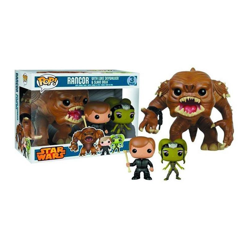 Rancor with Luke Skywalker & Slave oola POP! 3-Pack Bobble-head Funko