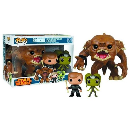 Rancor with Luke Skywalker & Slave oola POP! 3-Pack Bobble-head Funko