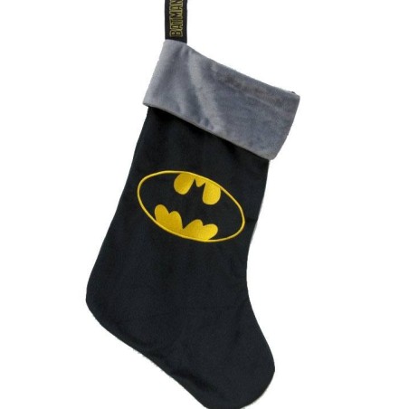 Chaussette de Noël 47cm Batman Logo Noir Groovy UK