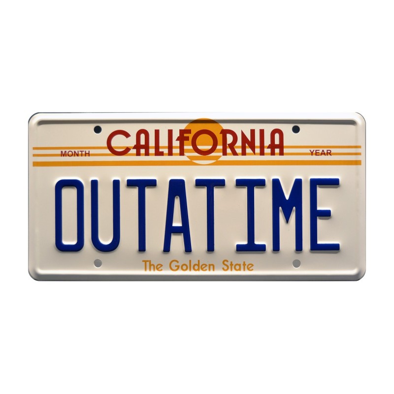 DeLorean Time Machine OUTATIME License Plate Back to the Future