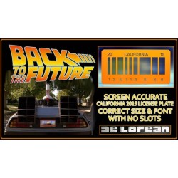 DeLorean Time Machine 2015 Aluminium Bar Code License Plate Back to the Future